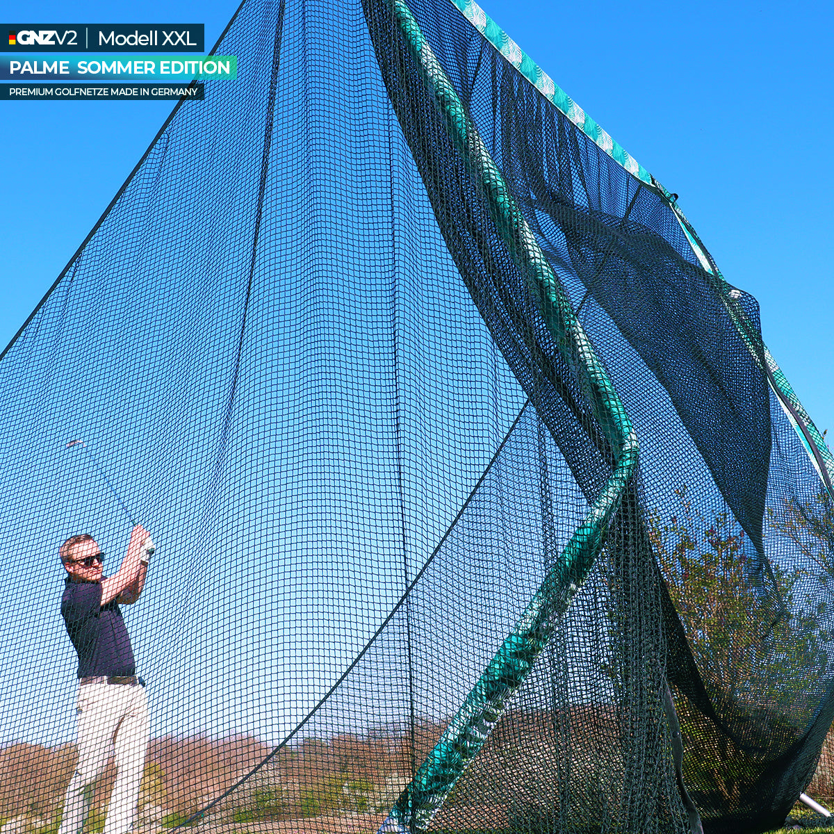 GNZV2 Golf Net Driving Range | Model XXL | Incl. Small Hitting Mat and Accessories