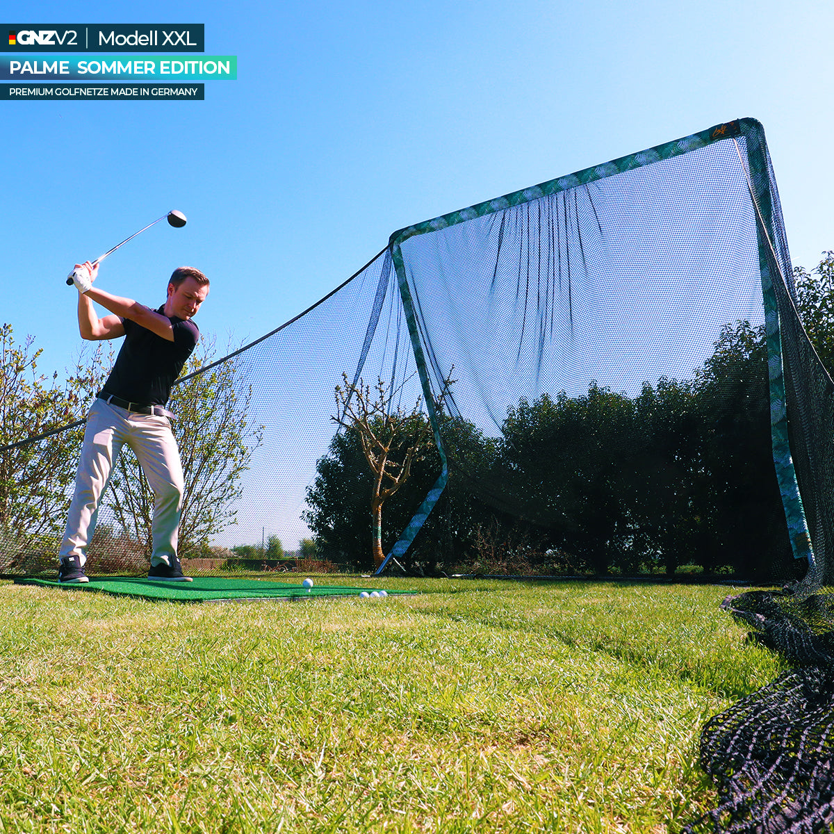 GNZV2 Golf Net Driving Range | Model XXL | Incl. Small Hitting Mat and Accessories