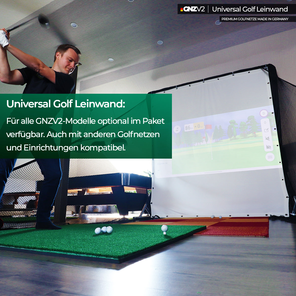 GNZV2 Golf Net Driving Range | Model XL | Incl. Small Tee Mat and Accessories