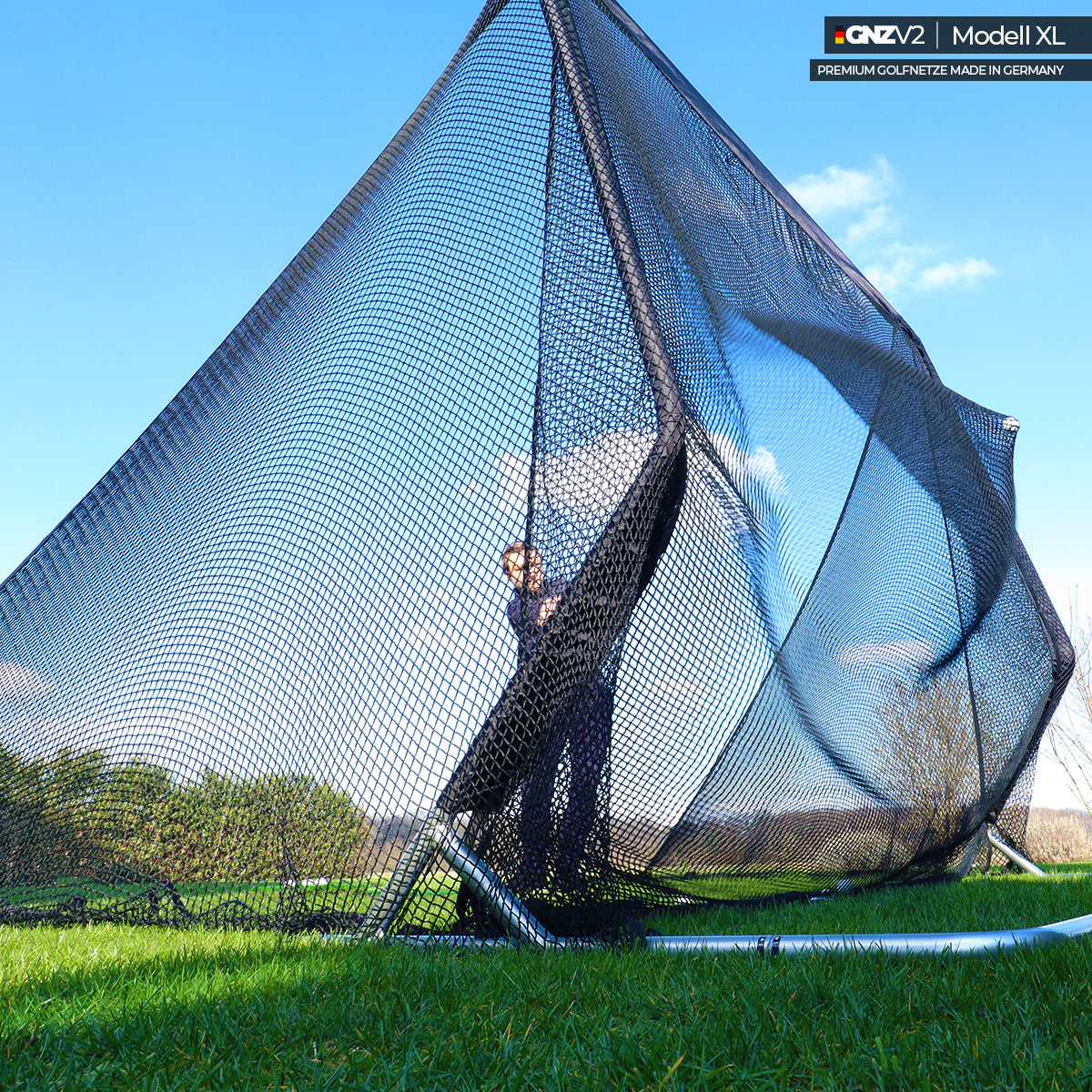 GNZV2 Golf Net Driving Range | Model XL | Incl. Small Tee Mat and Accessories