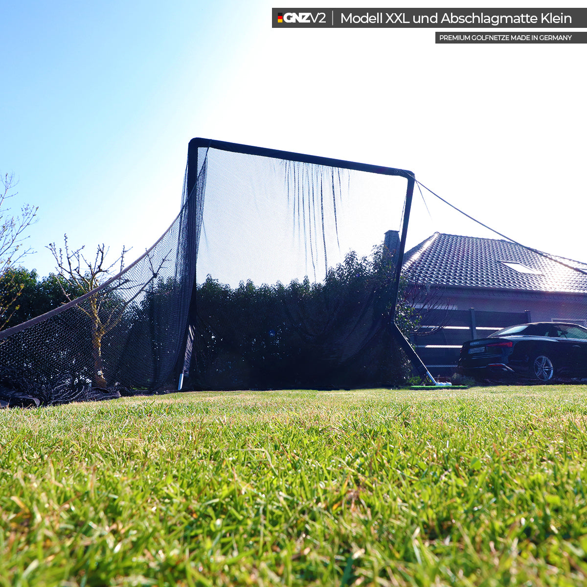 GNZV2 Golf Net Driving Range | Model XXL | Incl. Small Hitting Mat and Accessories