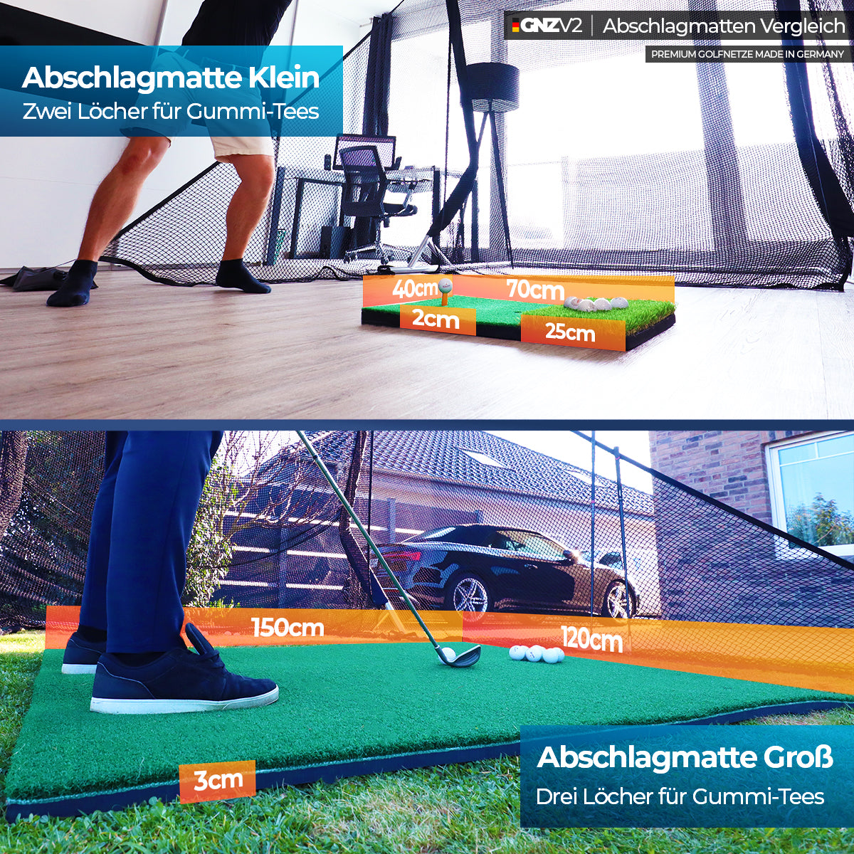GNZV2 Golf Net Driving Range | Model XL | Incl. Small Tee Mat and Accessories
