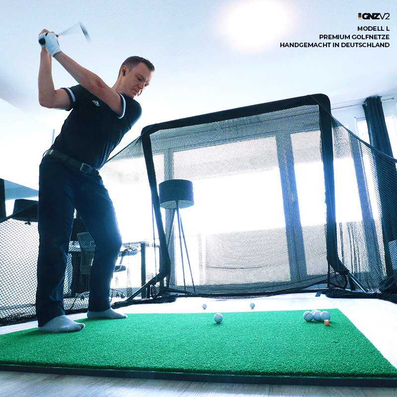 GNZV2 Golf Net Driving Range | Model L | Incl. Small Golf Hitting Mat and Accessories