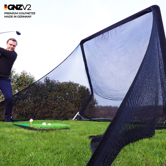 Filet de Practice de Golf GNZV2 | Modèle XL | Inclus Petit Tapis de Frappe et Accessoires