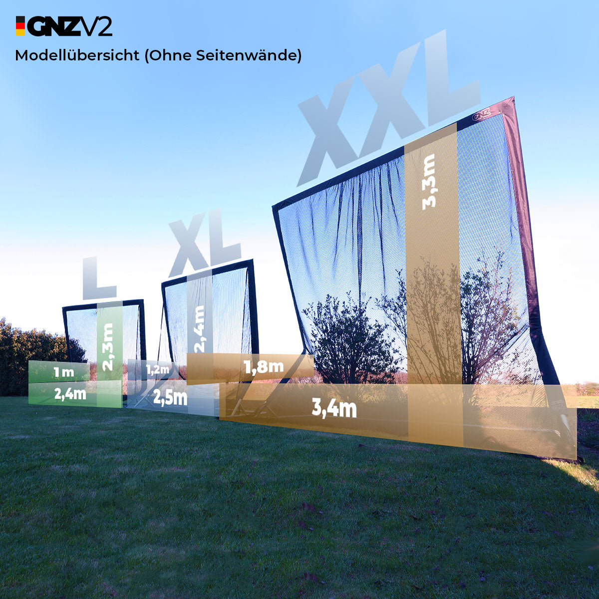 GNZV2 golfnet drivingrange | Model L | Incl. grote teemat en toebehoren