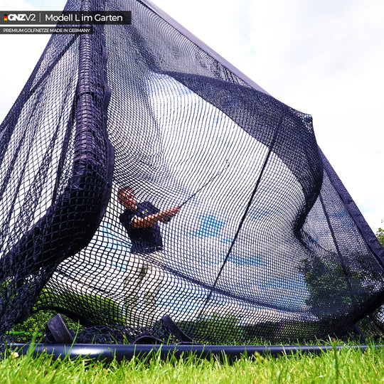 Filet de Practice de Golf GNZV2 | Modèle L | Inclus Grand Tapis de Frappe + Écran de Frappe