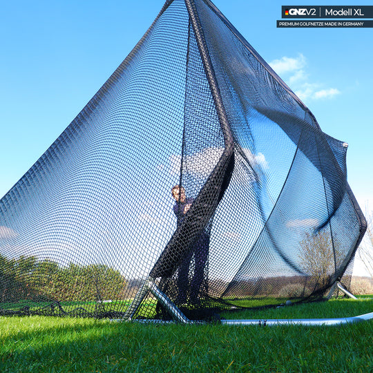GNZV2 Golf Net Driving Range | Model XL | Incl. Small Tee Mat and Accessories