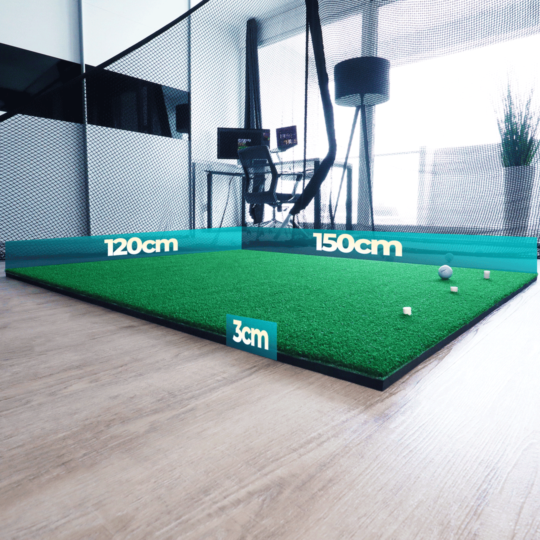 Golf Abschlagmatte | 150cm x 120cm x 3,5cm | Inkl. Zubehör