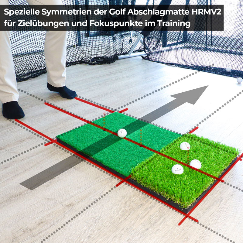 Golf Abschlagmatte | 70cm x 40cm x 2cm | Inkl. Zubehör