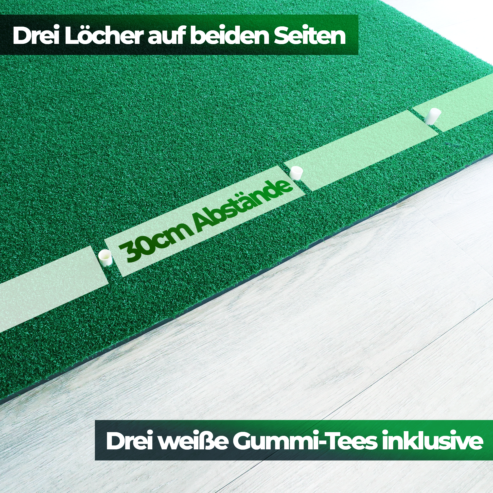 Golf Abschlagmatte | 150cm x 120cm x 3,5cm | Inkl. Zubehör