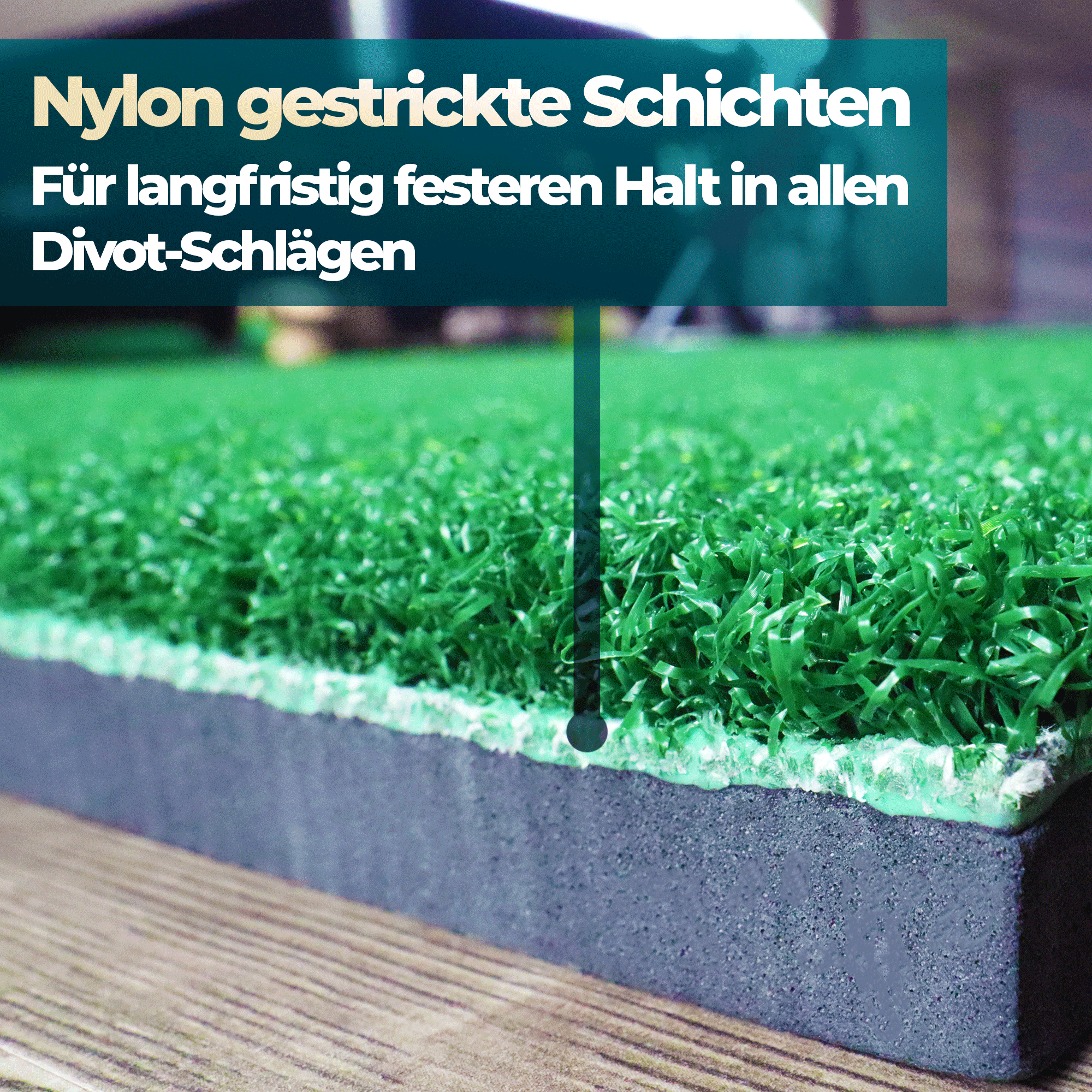 Golf Abschlagmatte | 150cm x 120cm x 3,5cm | Inkl. Zubehör