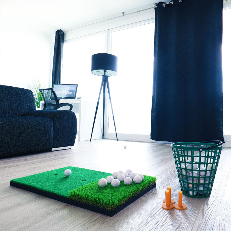Golf Abschlagmatte | 70cm x 40cm x 2cm | Inkl. Zubehör