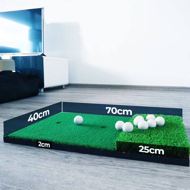 Golf Abschlagmatte | 70cm x 40cm x 2cm | Inkl. Zubehör